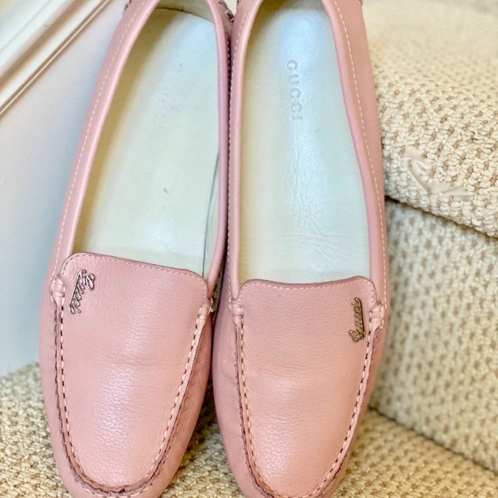 Gucci Pink Slip-on Loafer Flats